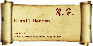Mussil Herman névjegykártya